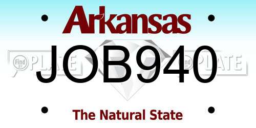 JOB940 Arkansas License Plate