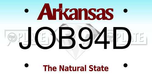 JOB94D Arkansas License Plate