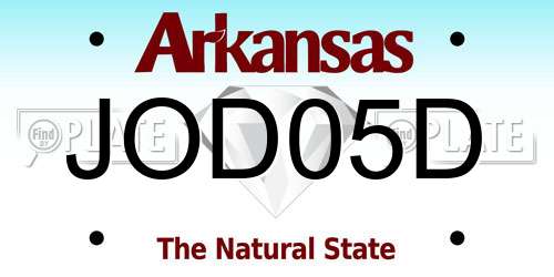 JOD05D Arkansas License Plate