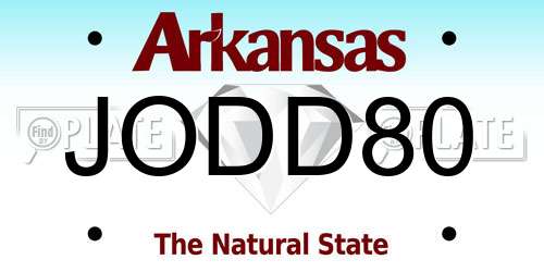 JODD80 Arkansas License Plate