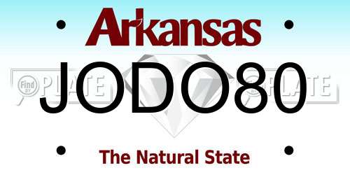 JODO80 Arkansas License Plate