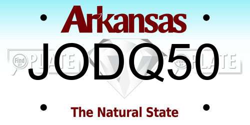 JODQ50 Arkansas License Plate