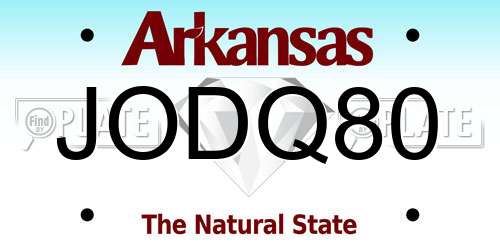 JODQ80 Arkansas License Plate