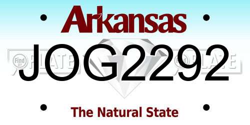 JOG2292 Arkansas License Plate