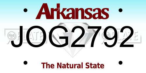 JOG2792 Arkansas License Plate