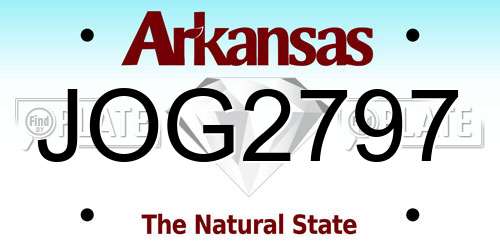 JOG2797 Arkansas License Plate