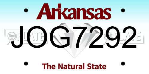 JOG7292 Arkansas License Plate