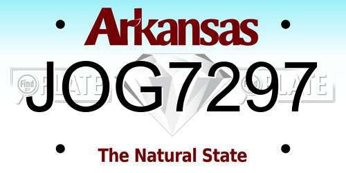 JOG7297 Arkansas License Plate