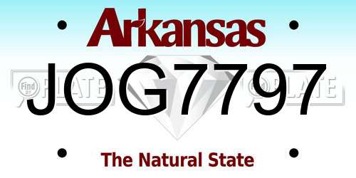 JOG7797 Arkansas License Plate