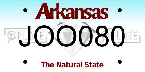 JOO080 Arkansas License Plate