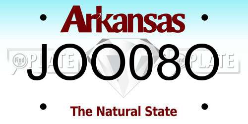 JOO08O Arkansas License Plate