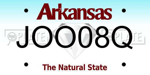 JOO08Q Arkansas License Plate