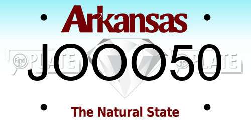 JOOO50 Arkansas License Plate