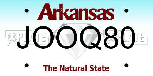JOOQ80 Arkansas License Plate