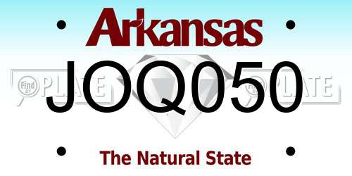JOQ050 Arkansas License Plate