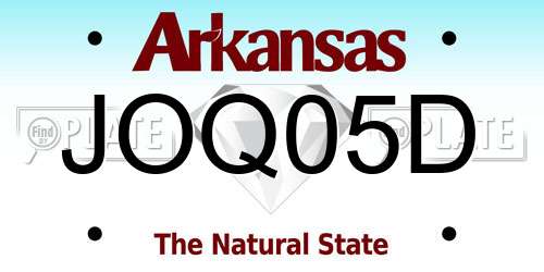 JOQ05D Arkansas License Plate