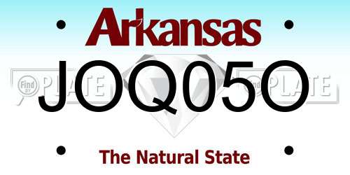JOQ05O Arkansas License Plate