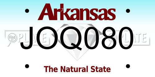 JOQ080 Arkansas License Plate