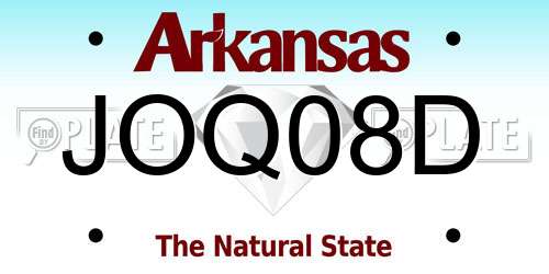 JOQ08D Arkansas License Plate