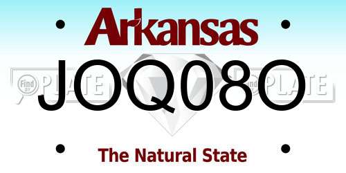 JOQ08O Arkansas License Plate