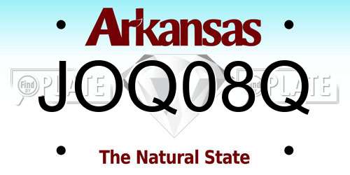 JOQ08Q Arkansas License Plate