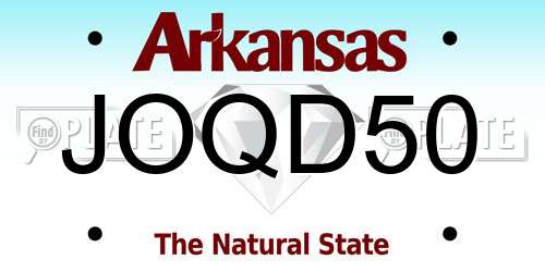 JOQD50 Arkansas License Plate
