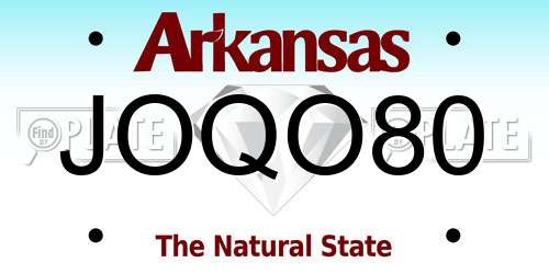 JOQO80 Arkansas License Plate