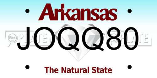 JOQQ80 Arkansas License Plate