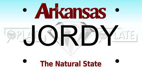 JORDY Arkansas License Plate