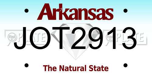 JOT2913 Arkansas License Plate