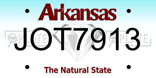 JOT7913 Arkansas License Plate