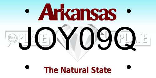 JOY09Q Arkansas License Plate