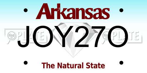 JOY27O Arkansas License Plate