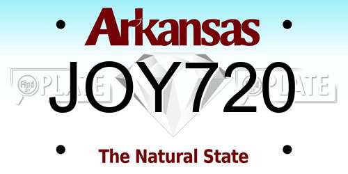 JOY720 Arkansas License Plate