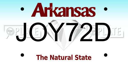 JOY72D Arkansas License Plate