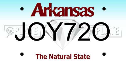 JOY72O Arkansas License Plate