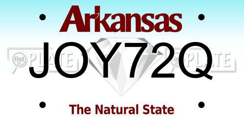 JOY72Q Arkansas License Plate