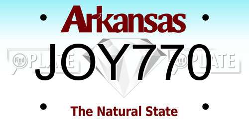 JOY770 Arkansas License Plate
