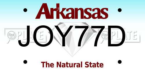 JOY77D Arkansas License Plate