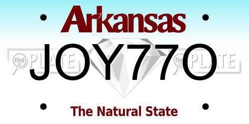 JOY77O Arkansas License Plate