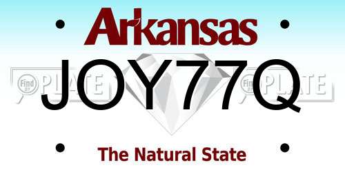 JOY77Q Arkansas License Plate