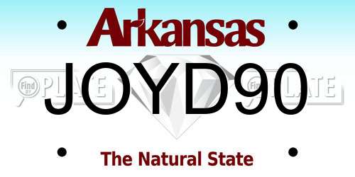 JOYD90 Arkansas License Plate
