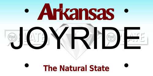 JOYRIDE Arkansas License Plate