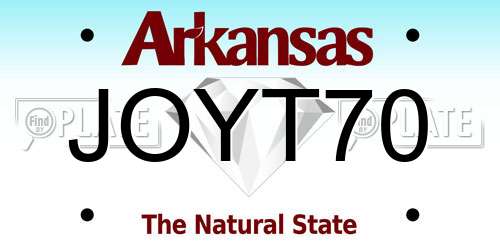 JOYT70 Arkansas License Plate