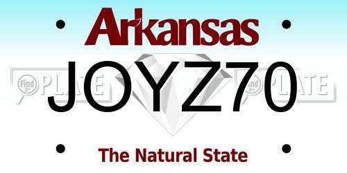 JOYZ70 Arkansas License Plate