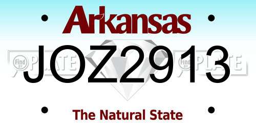 JOZ2913 Arkansas License Plate