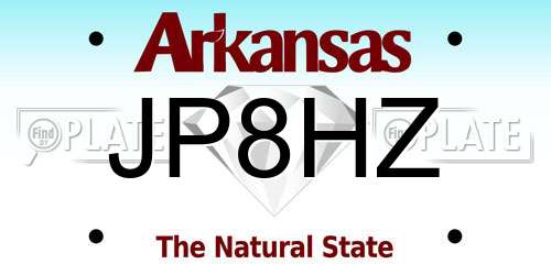 JP8HZ Arkansas License Plate