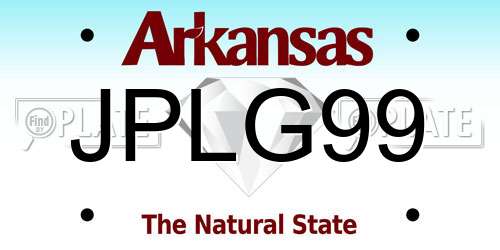 JPLG99 Arkansas License Plate