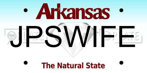 JPSWIFE Arkansas License Plate