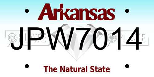 JPW7014 Arkansas License Plate